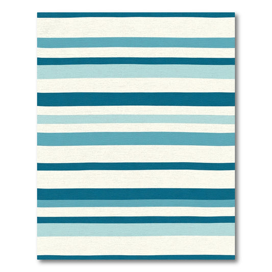 Coastal Blue Wide Striped Harmony Rug