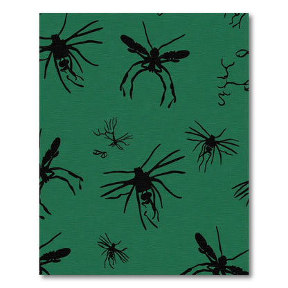 Dark Green Mosquito Silhouette Arrangement Rug