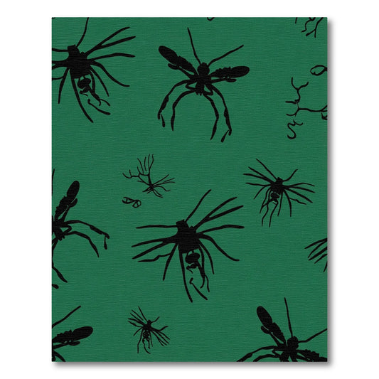 Dark Green Mosquito Silhouette Arrangement Rug
