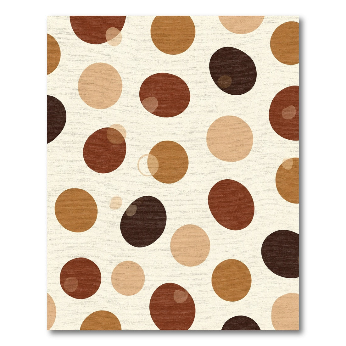 Brown Cream Polka Dot Circles Rug