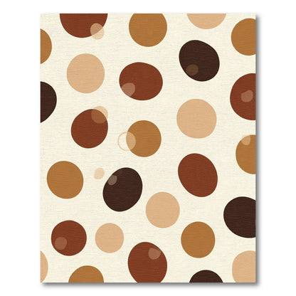Brown Cream Polka Dot Circles Rug