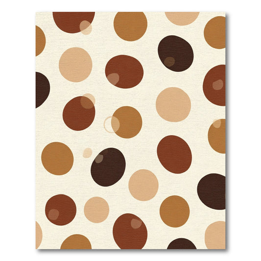 Brown Cream Polka Dot Circles Rug