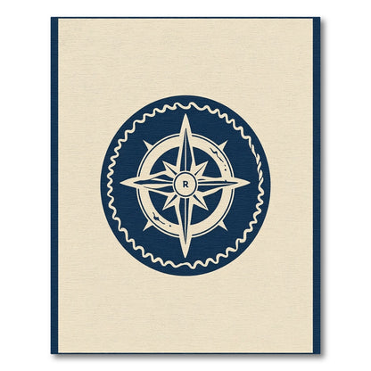 Navy Compass Rose Emblem Rug