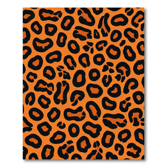 Orange Black Leopard Spots Rug