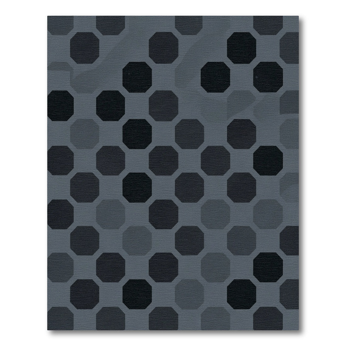 Dark Gray Octagon Grid Rug