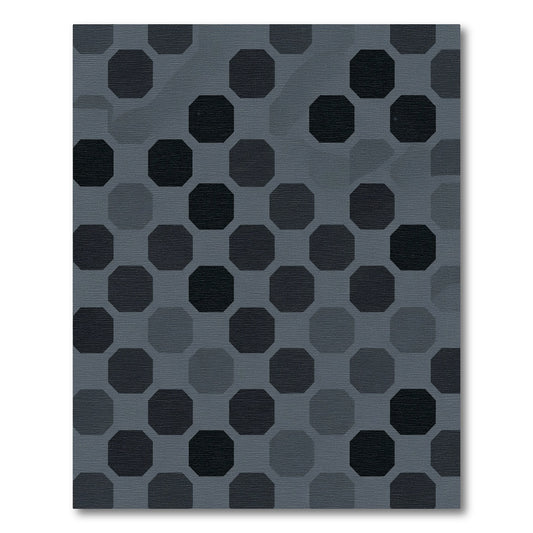 Dark Gray Octagon Grid Rug