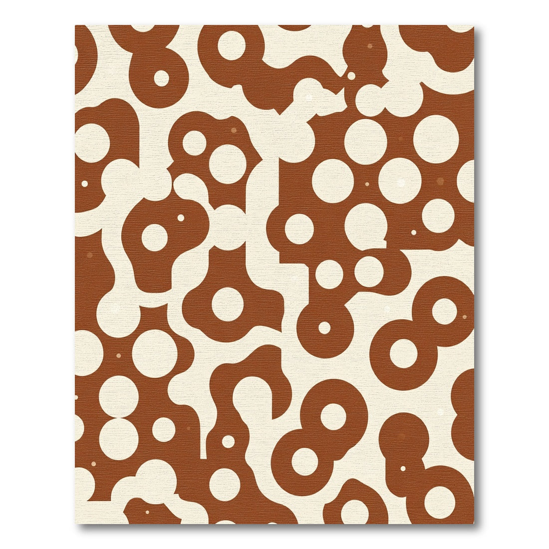 Brown Cream Abstract Bubble Shapes Rug