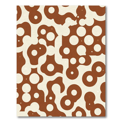 Brown Cream Abstract Bubble Shapes Rug