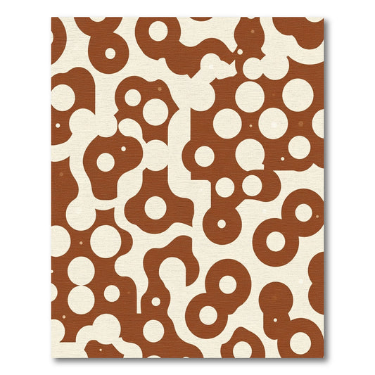 Brown Cream Abstract Bubble Shapes Rug