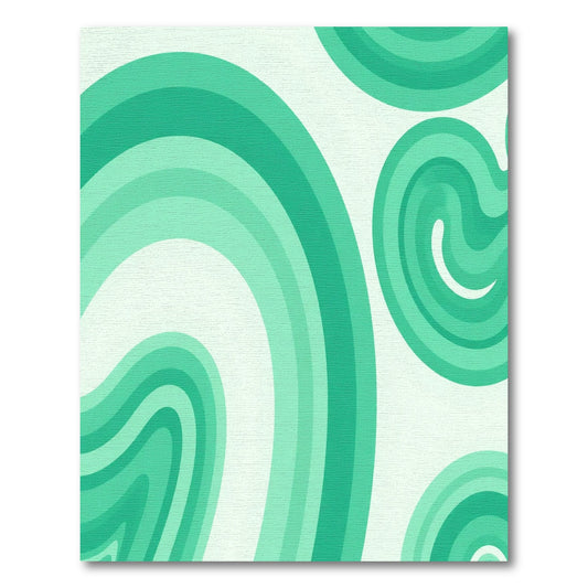 Mint Green Swirling Stripe Rug