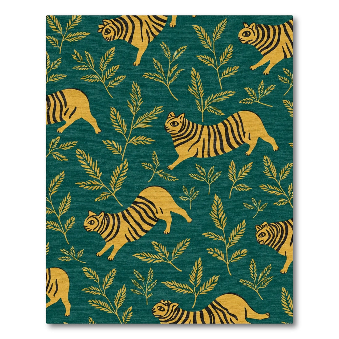 Golden Tigers Among Green Foliage Rug