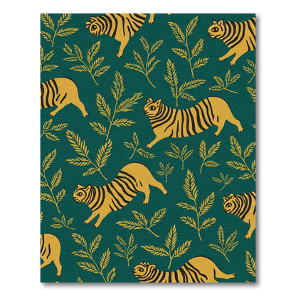 Golden Tigers Among Green Foliage Rug