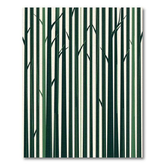 Dark Green Vertical Forest Trees Rug