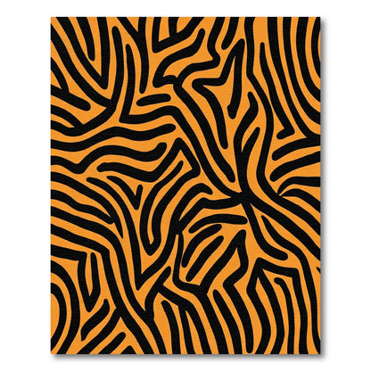 Dynamic Orange Black Wavy Lines Rug