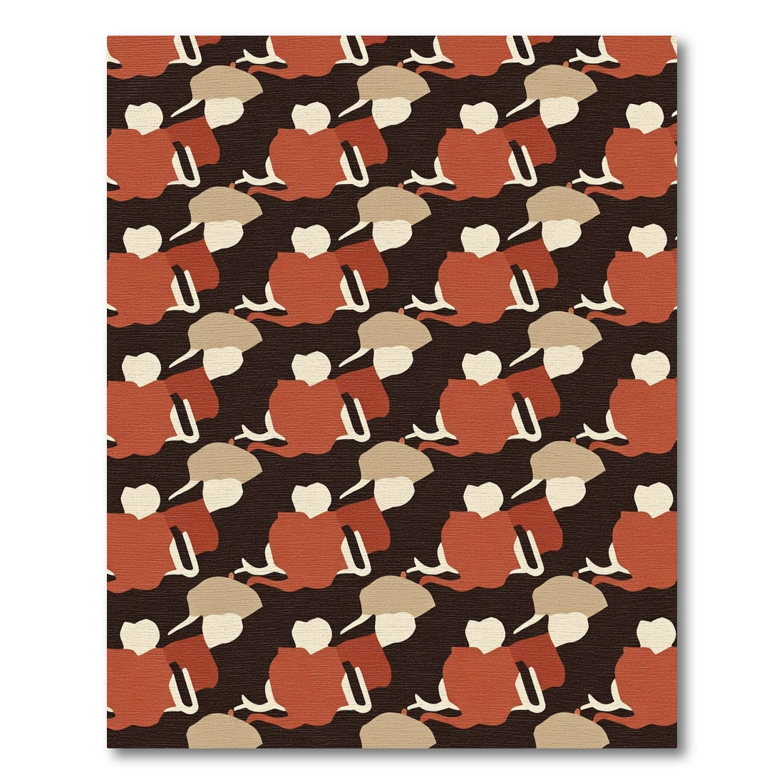 Earthy Terracotta Abstract Forms Rug