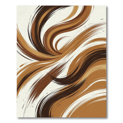 Warm Earthy Swirl Brushstrokes Rug