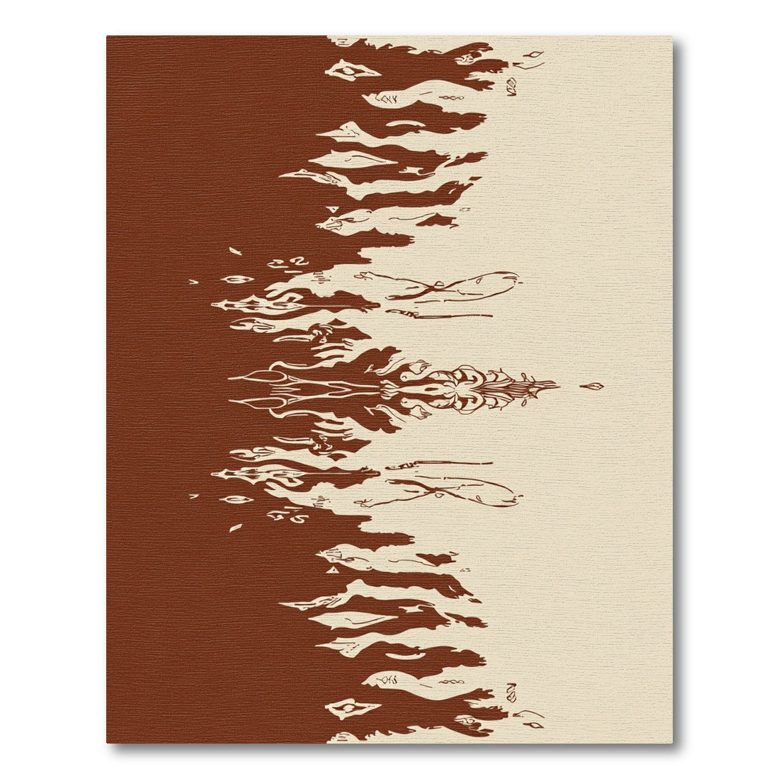 Brocade Stripe Crimson Cream Rug