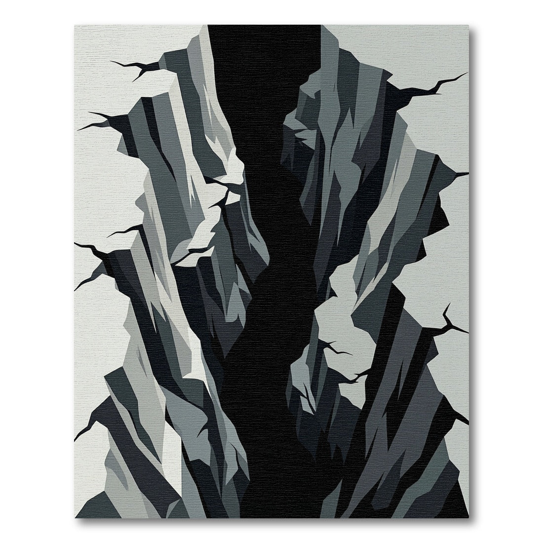 Monochromatic Abstract Geometric Canyon Crevice Rug