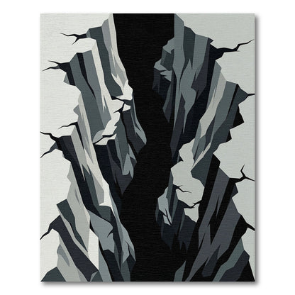 Monochromatic Abstract Geometric Canyon Crevice Rug
