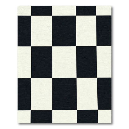 Classic Black White Checkerboard Square Rug