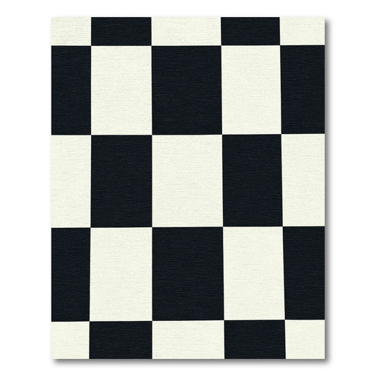Classic Black White Checkerboard Square Rug