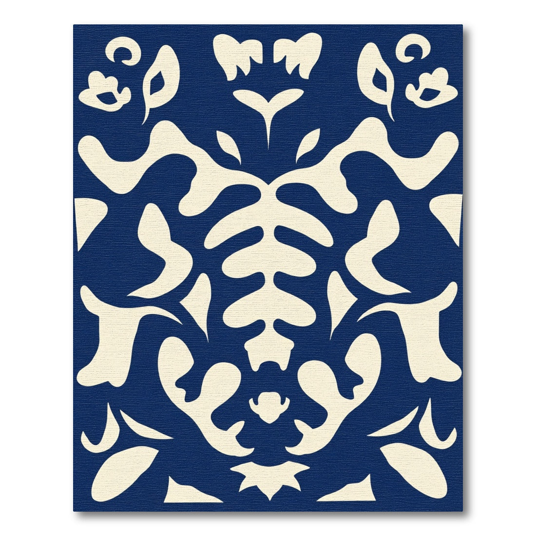 Deep Blue Abstract Organic Splatter Rug