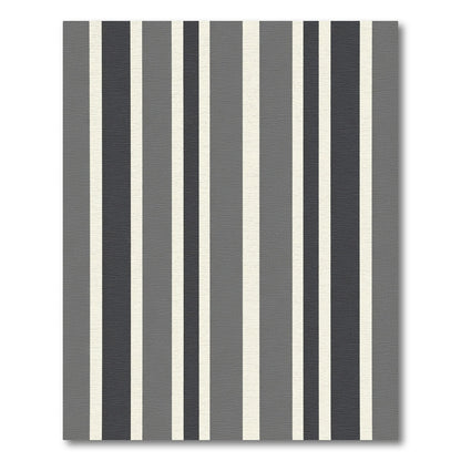 Gray Cream Vertical Stripe Rug
