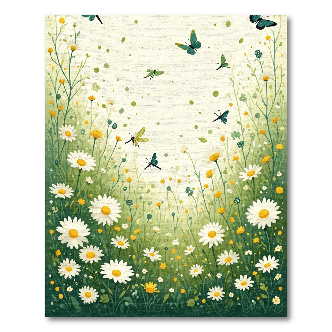 Daisies Butterflies Meadow Dreamscape Rug