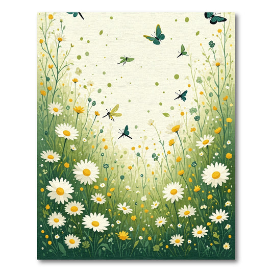 Daisies Butterflies Meadow Dreamscape Rug