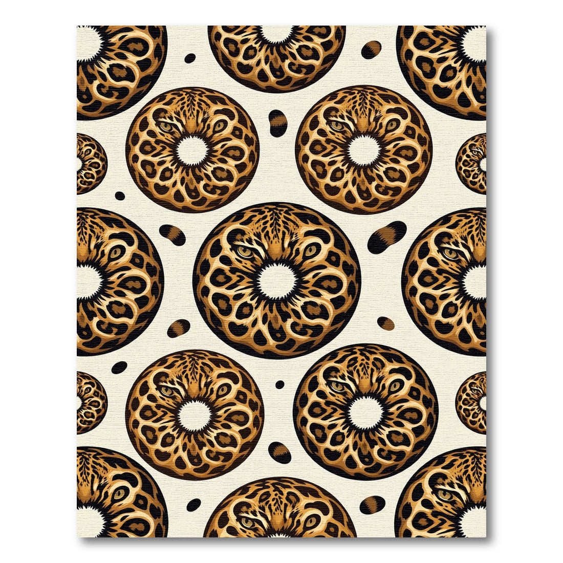 Leopard Face Donut Whimsical Pattern Rug