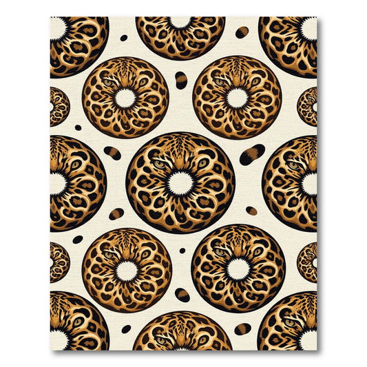 Leopard Face Donut Whimsical Pattern Rug