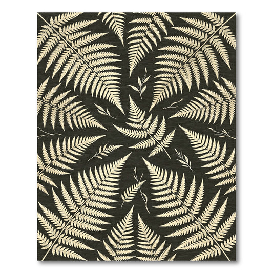 Cream Fern Botanical Dark Earth Rug