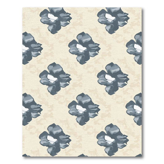 Soft Gray Watercolor Blossom Pattern Rug