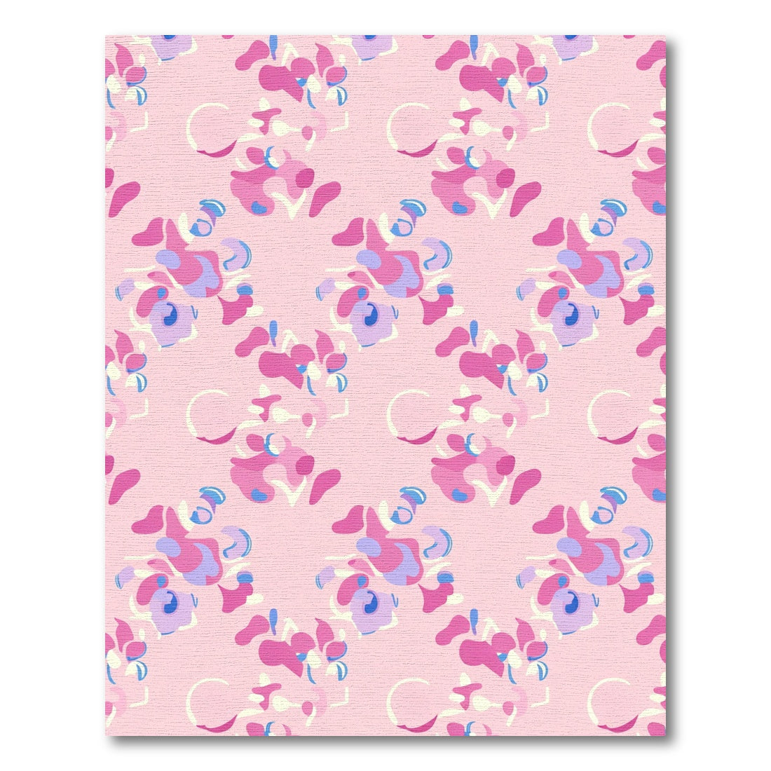 Pink Abstract Floral Swirl Composition Rug