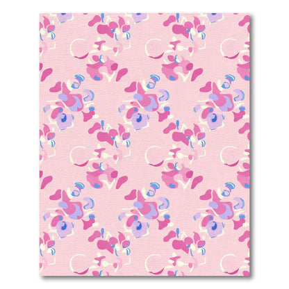 Pink Abstract Floral Swirl Composition Rug