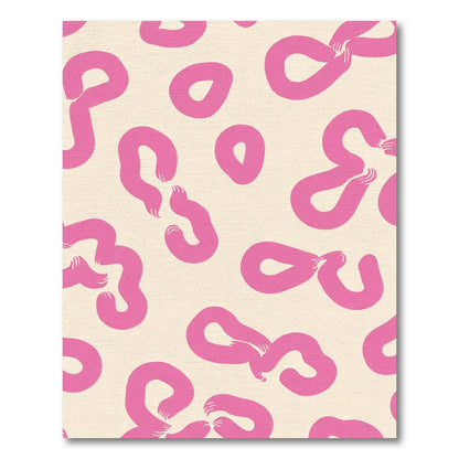 Pink Curved Links Cream Rug