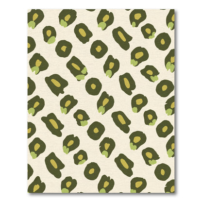 Olive Green Leopard Spot Collection Rug