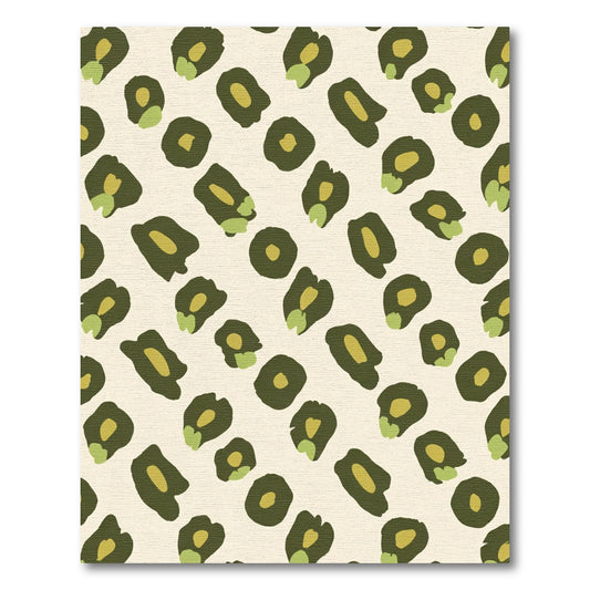 Olive Green Leopard Spot Collection Rug