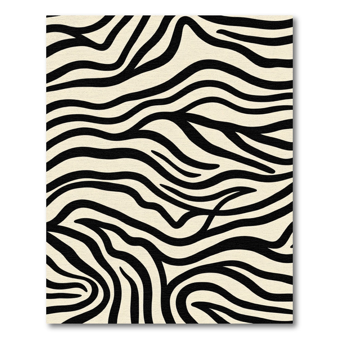 Cream And Black Abstract Zebra Stripes Rug