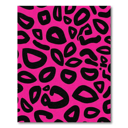 Bold Pink Black Spotty Animal Print Rug
