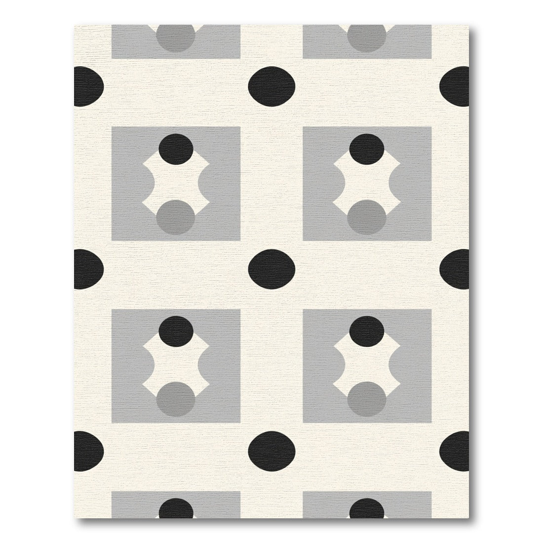 Monochromatic Retro Grid Polka Dot Rug