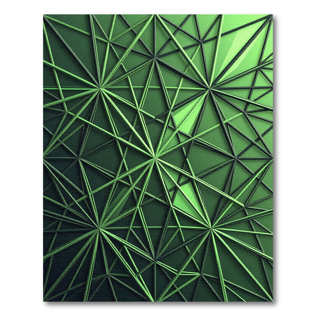 Emerald Geometric Intersecting Linear Structure Rug