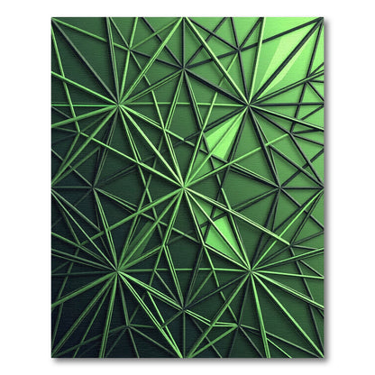 Emerald Geometric Intersecting Linear Structure Rug