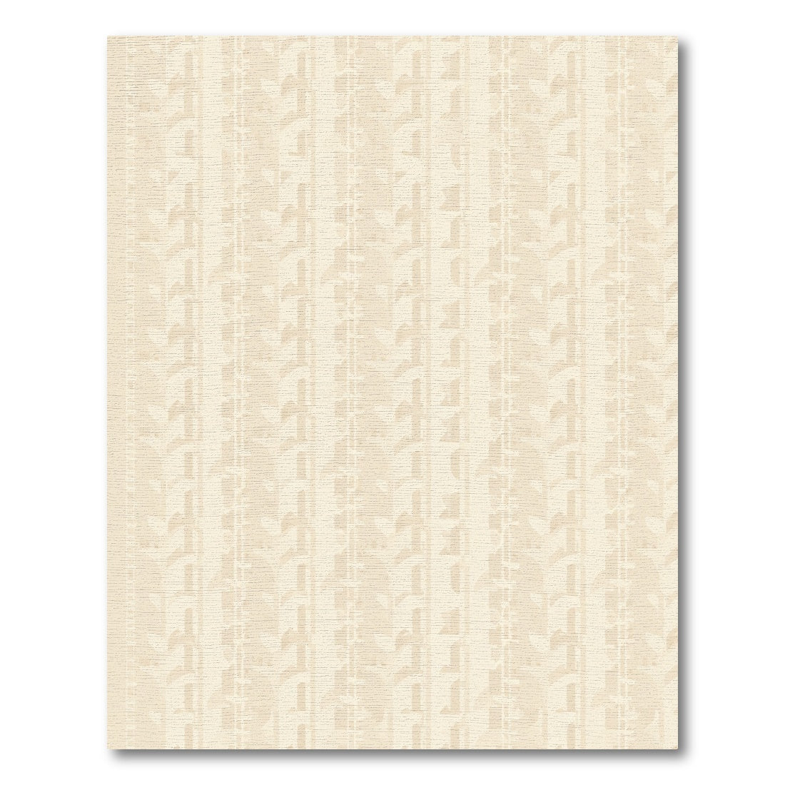 Cream Beige Vertical Leaf Stripe Rug