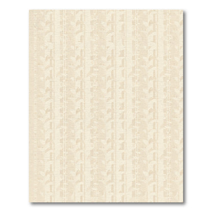 Cream Beige Vertical Leaf Stripe Rug