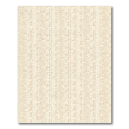 Cream Beige Vertical Leaf Stripe Rug