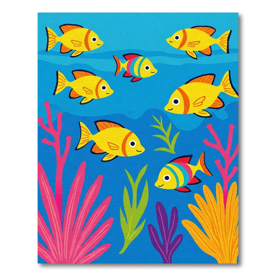 Colorful Schooling Fish Coral Reef Rug