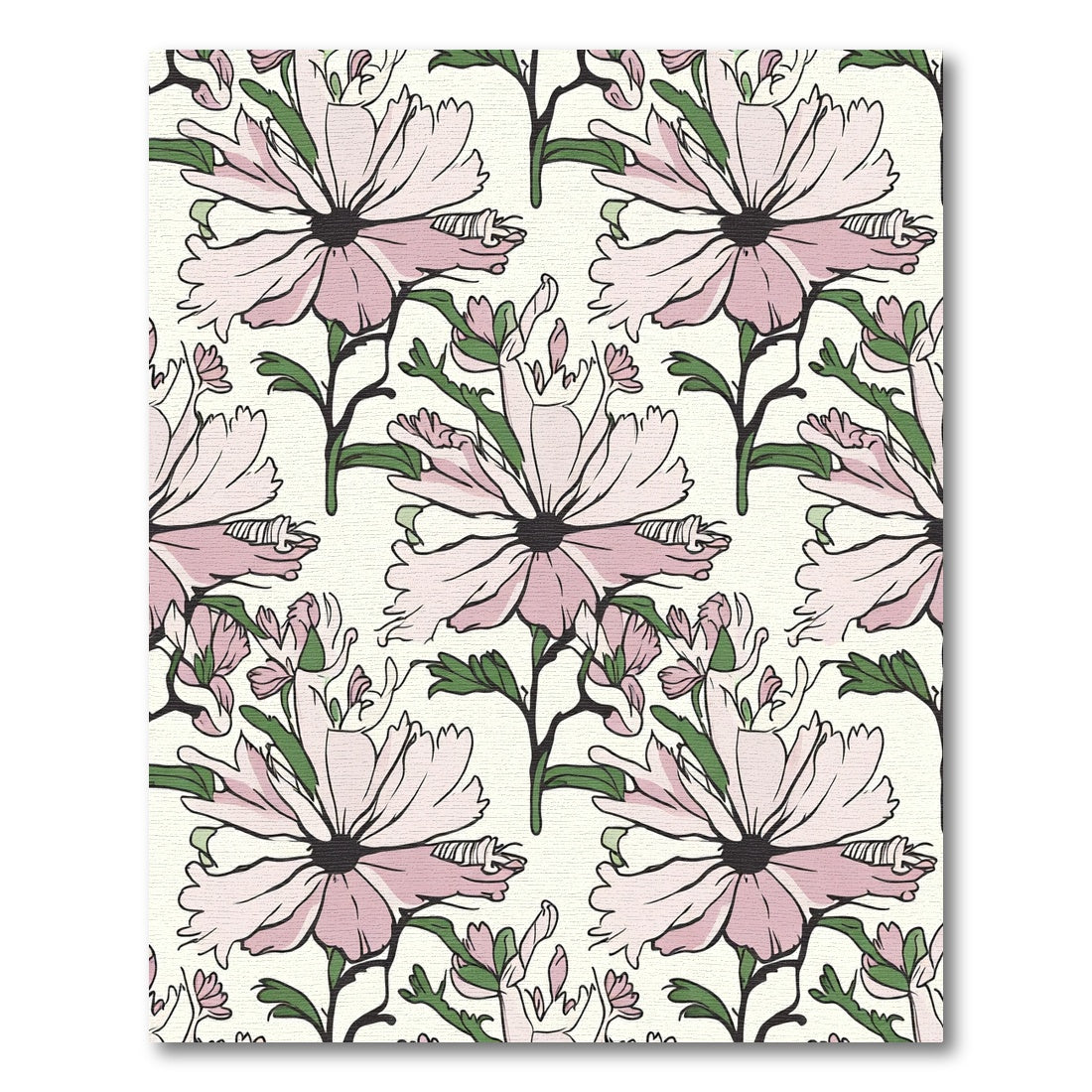 Blush Pink Floral Garden Sprig Rug