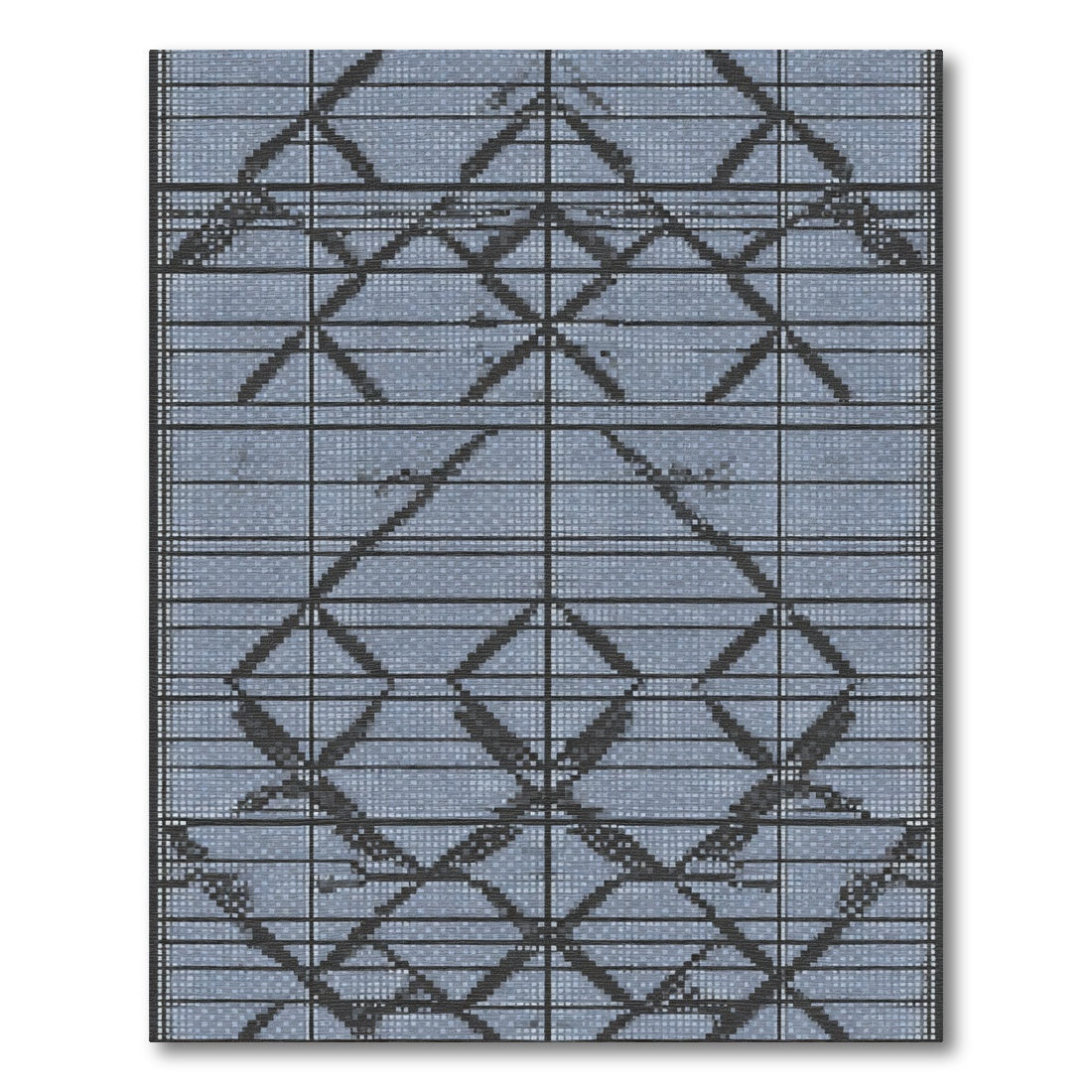 Gray Diamond Grid Textile Rug