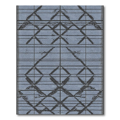Gray Diamond Grid Textile Rug